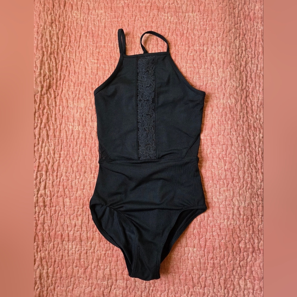 Bloch Black Lace Detail Bodysuit